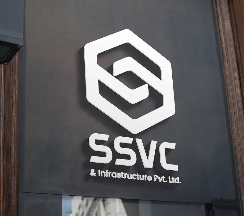 Corporate logo design for SSVC & Infrastructure Pvt. Ltd., created by Swaragh Technologies, the best logo designing agency in Bangalore.
