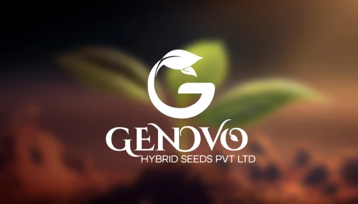 Botanical-themed logo design for GENOVO HYBRID SEEDS, created by Swaragh Technologies, the best logo designing agency in Bangalore.