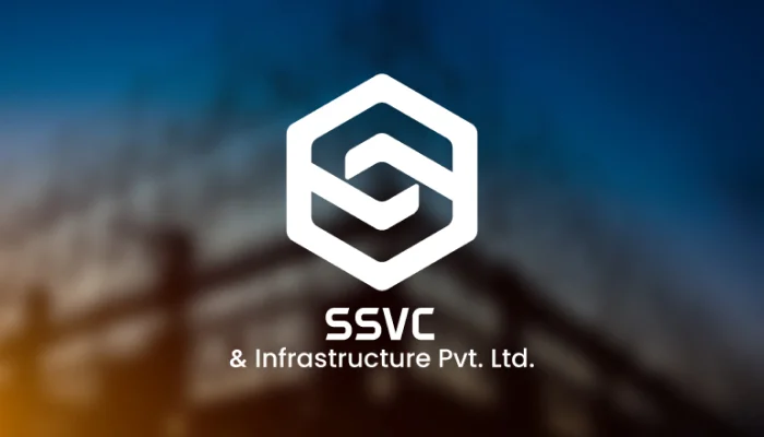 Corporate logo design for SSVC & Infrastructure Pvt. Ltd., created by Swaragh Technologies, the best logo designing agency in Bangalore.